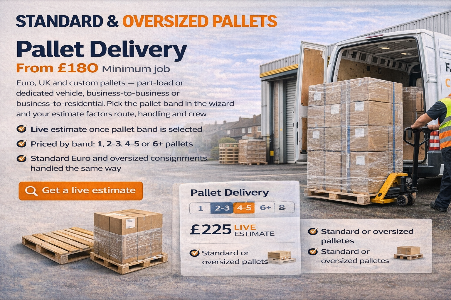 Pallet delivery pricing visual